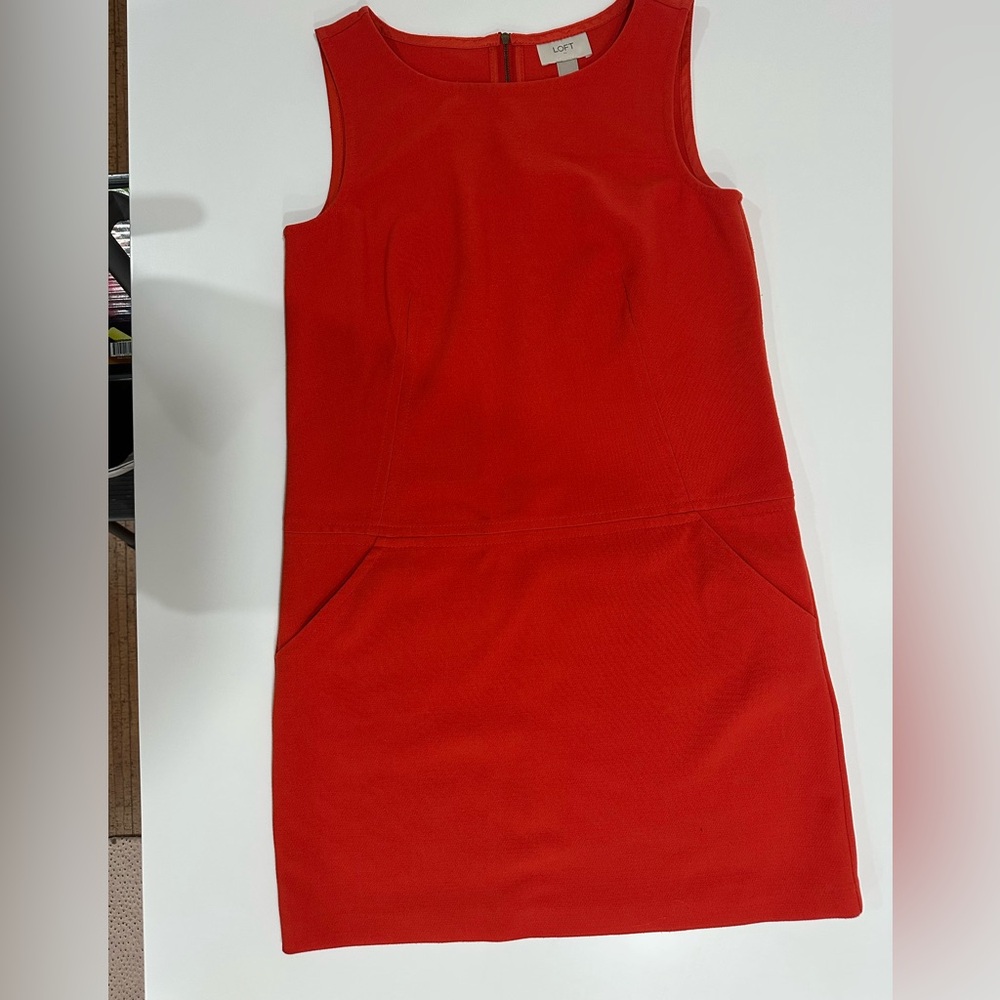 The Loft sleeveless sheath dress in orange